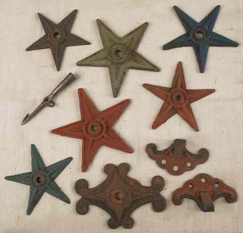 Appraisal: Large collection of cast iron pieces to include architectural stars