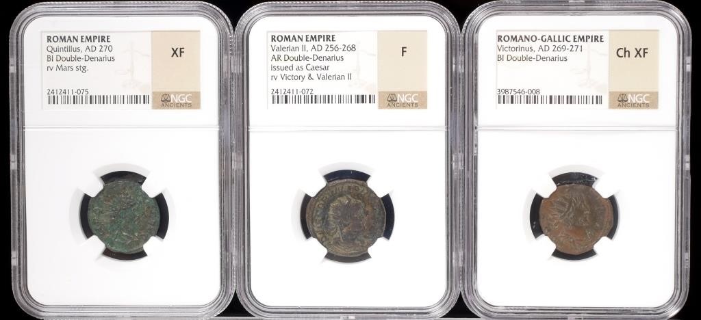 Appraisal: Lot of NGC certified Roman Empire coins Roman Empire Quintillus