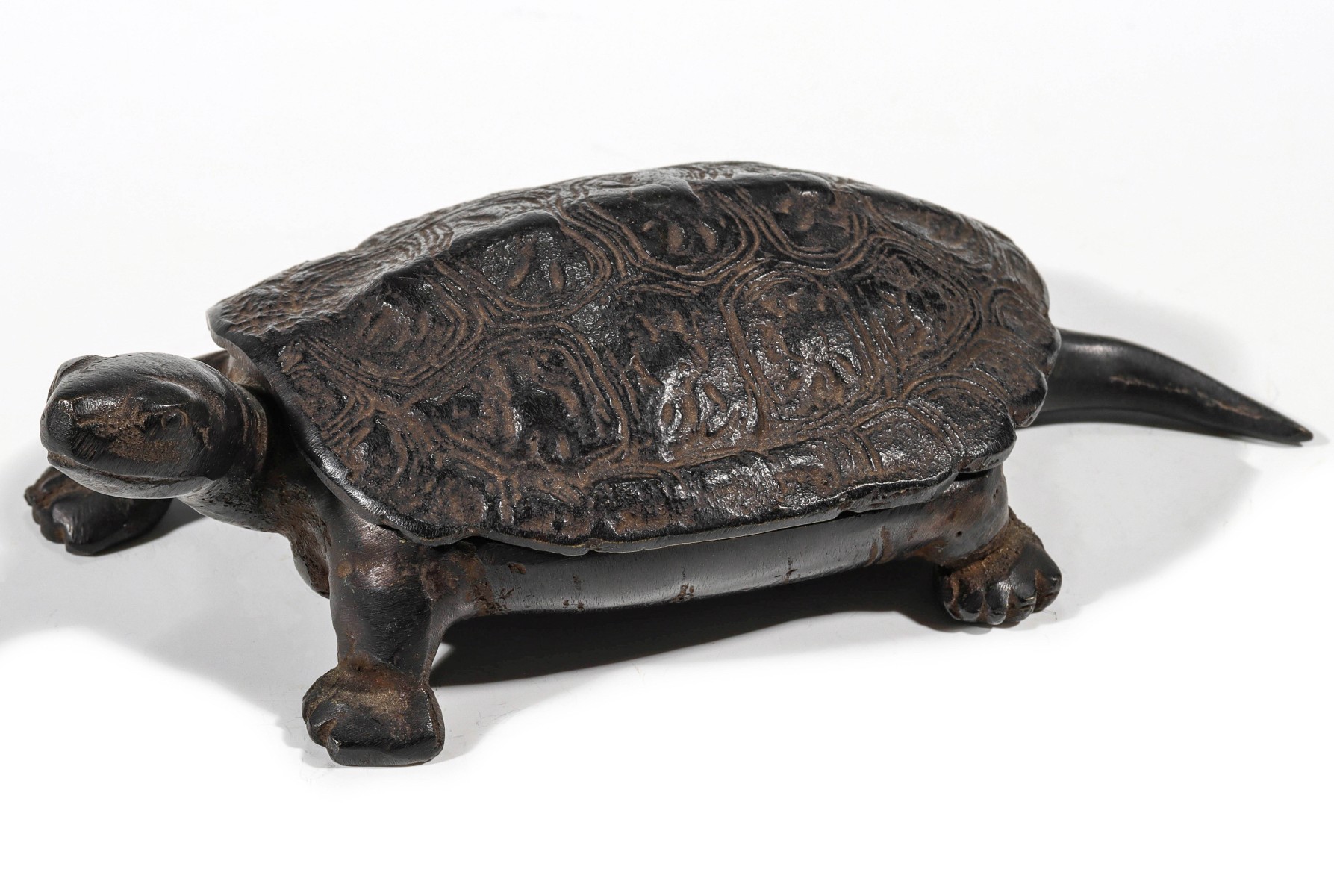 Appraisal: A BRONZE TURTLE MATCH SAFE STRIKER C Measures inches long