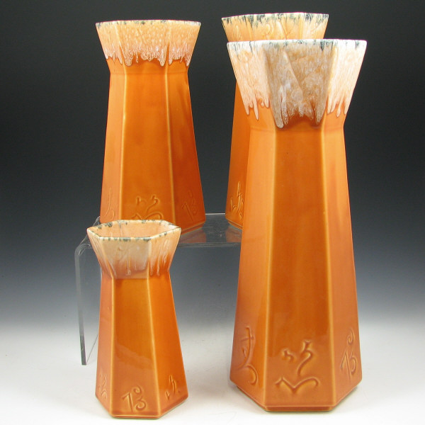 Appraisal: Hull Pagoda - Vases Lot of four Pagoda vases in