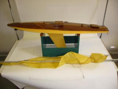 Appraisal: A mid th century pond yacht painted and varnished wood