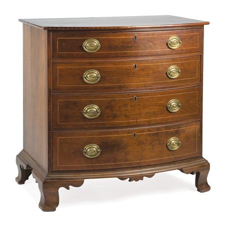 Appraisal: Federal Style Inlaid Walnut Bow Front Chest of Drawers Estimate