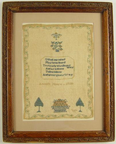 Appraisal: HAND WORKED SAMPLER DATED Worked by Asenath Moore ''O that