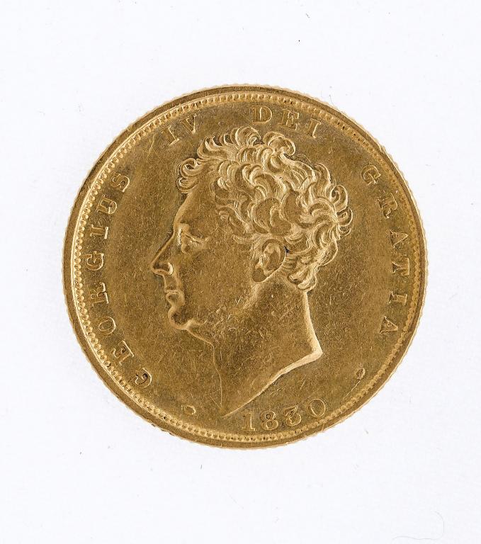 Appraisal: GEORGE IV SOVEREIGN good F