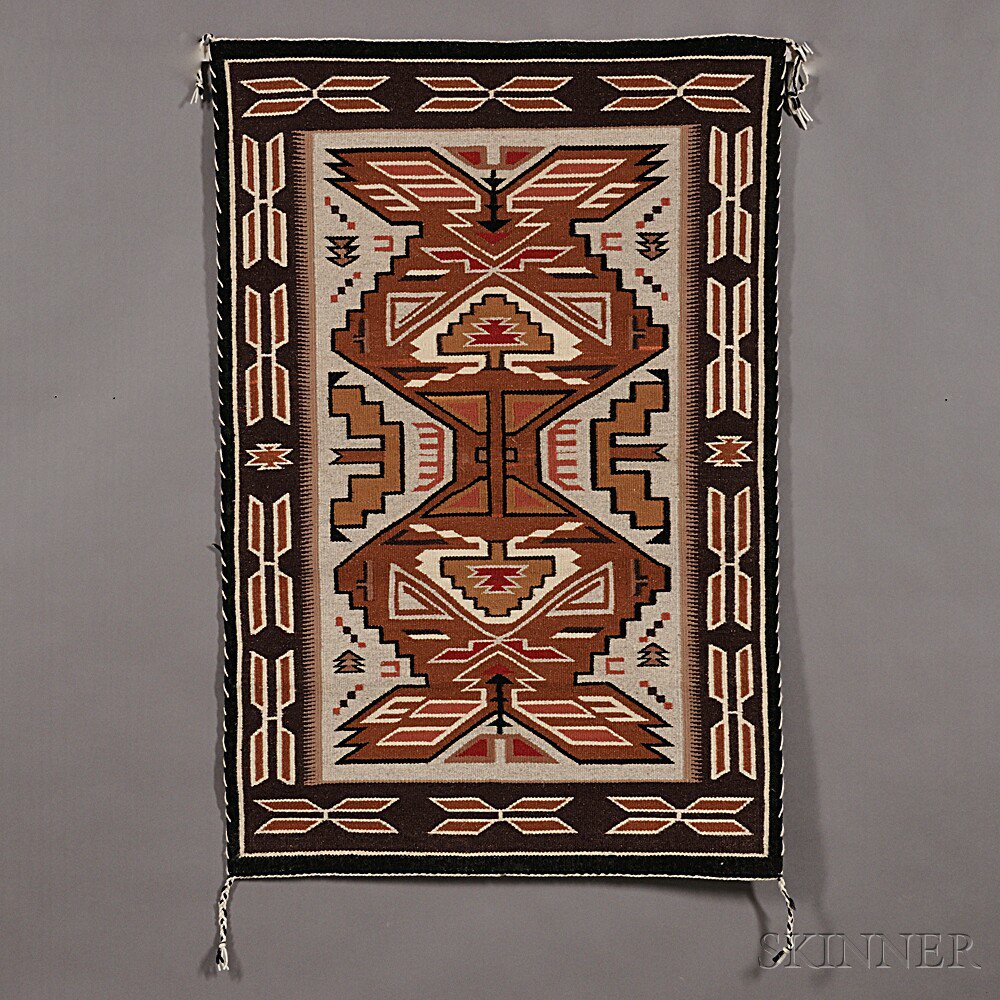 Appraisal: Navajo Contemporary Teec Nos Pos Weaving with elaborate multicolored central