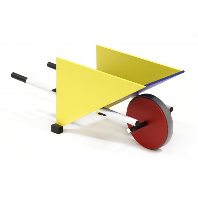 Appraisal: AFTER GERRIT RIETVELD CHILD'S WHEELBARROW After the design painted wood