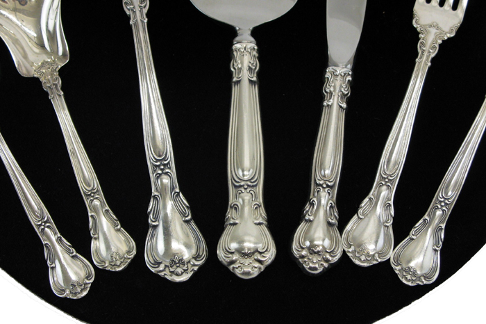 Appraisal: AMERICAN GORHAM STERLING SILVER FLATWARE SET pieces in the Chantilly