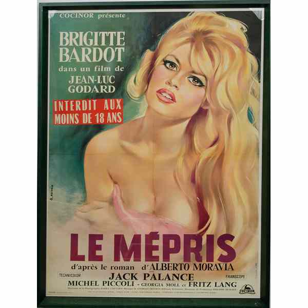 Appraisal: Brigitte Bardot in Godard's Le Mepris Movie Poster French An