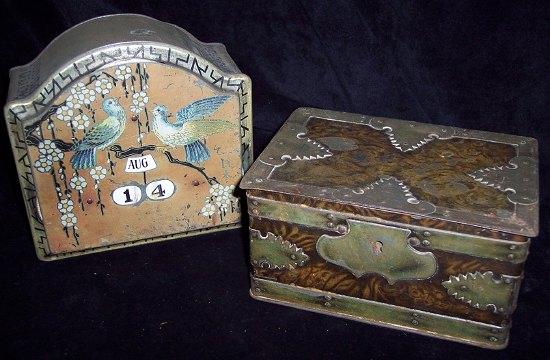 Appraisal: Geo Bassette Co Ltd A calendar tin decorated doves cm