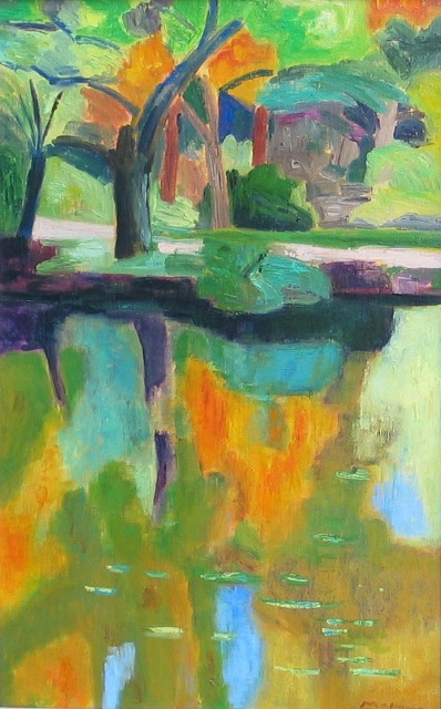 Appraisal: Jeffrey T Makin born Study for Forest Pond - Summer