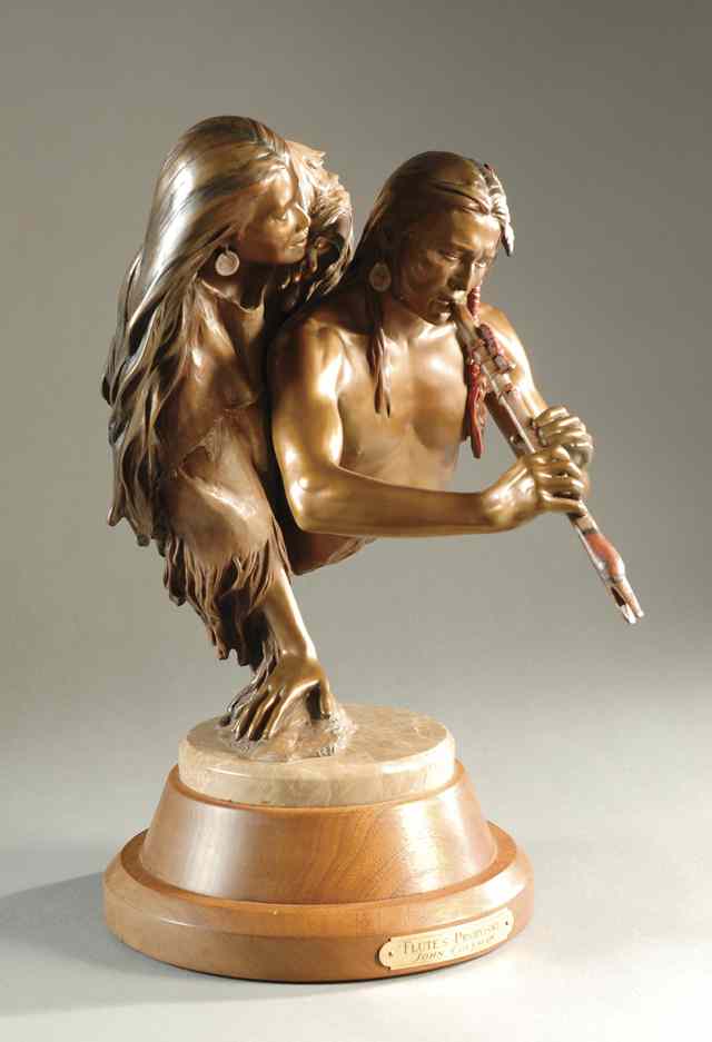 Appraisal: JOHN COLEMAN ORIGINAL BRONZE SCULPTURE Arizona California born titled ''Flute's