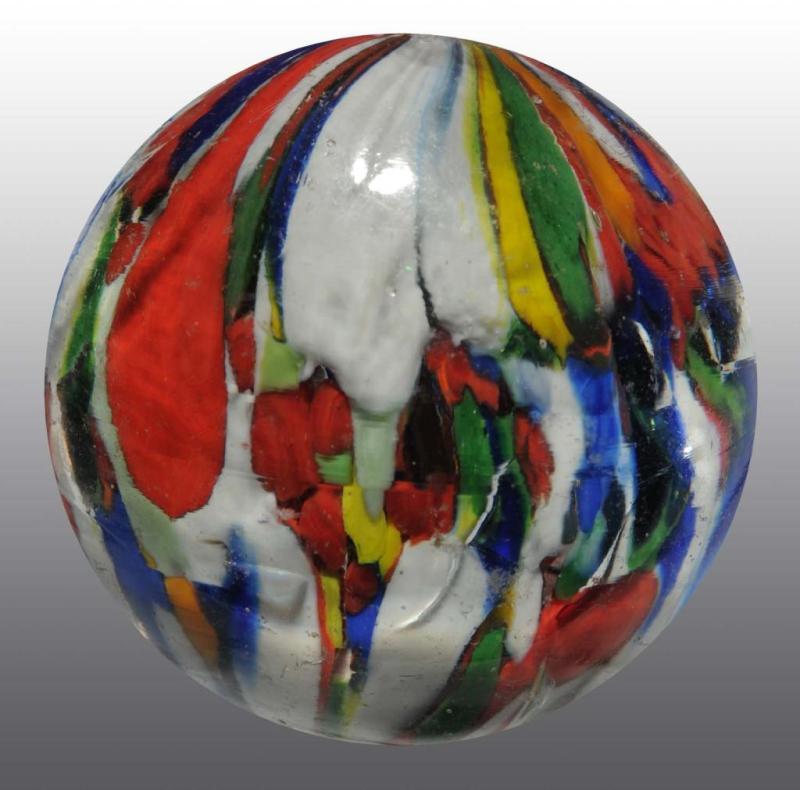 Appraisal: Clown Onionskin Marble Description Beautiful colors Nice lobes Original finish