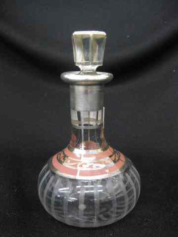 Appraisal: Silver Overlay Perfume Bottle deco style '' tall