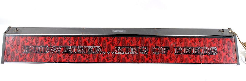 Appraisal: 's Budweiser King Of Beer Pool Table Light Offered in