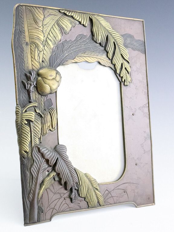 Appraisal: Japanese Meiji Period Mixed Metals Picture Frame Japanese mixed metals