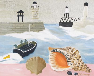 Appraisal: Mary Fedden b Whitby harbour Signed and dated Oil on