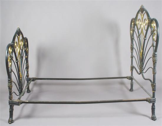 Appraisal: An American Cast Iron and Brass Bed The Adams and