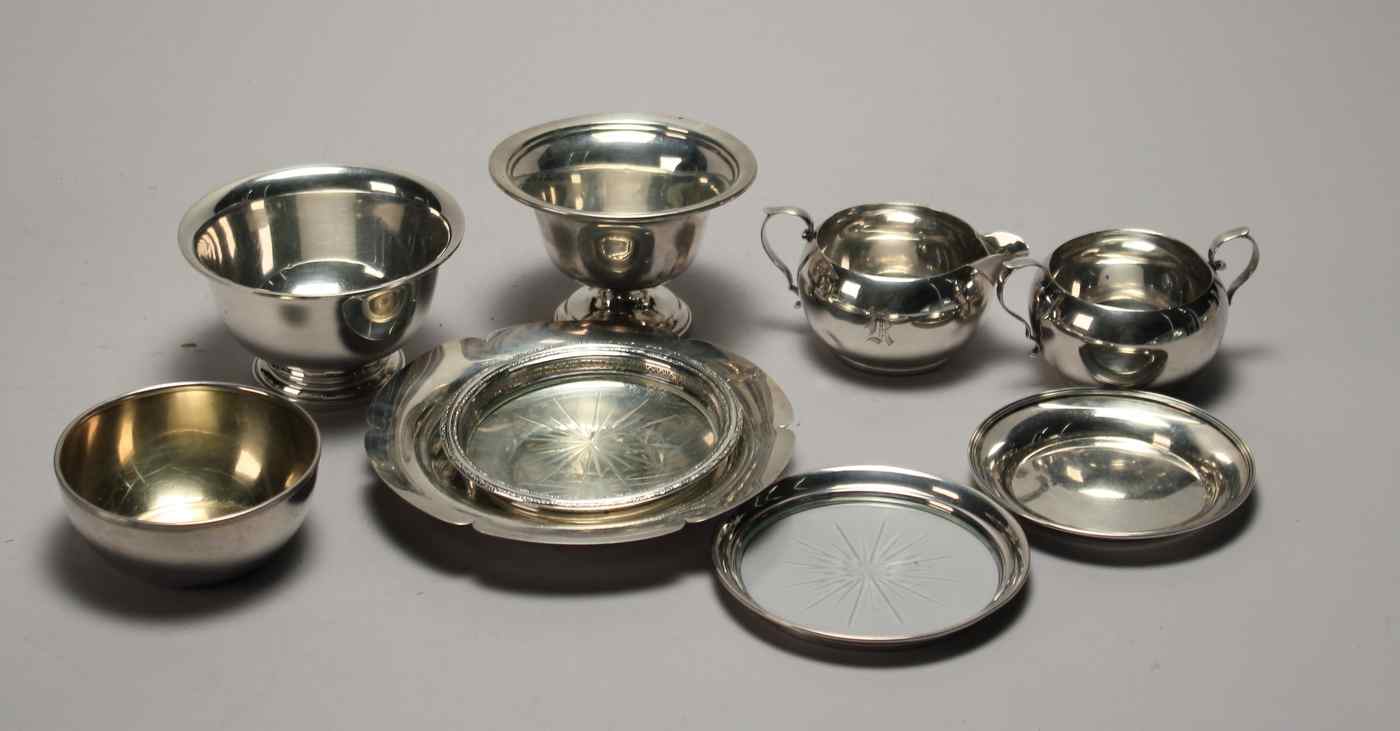 Appraisal: NINE PIECES OF STERLING SILVER HOLLOWWAREBy various makers Includes a