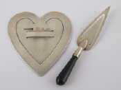 Appraisal: Two silver bookmarks a late Victorian heart shaped Birmingham and