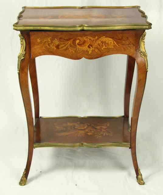 Appraisal: A small Louis XV style table circa inlaid with floral