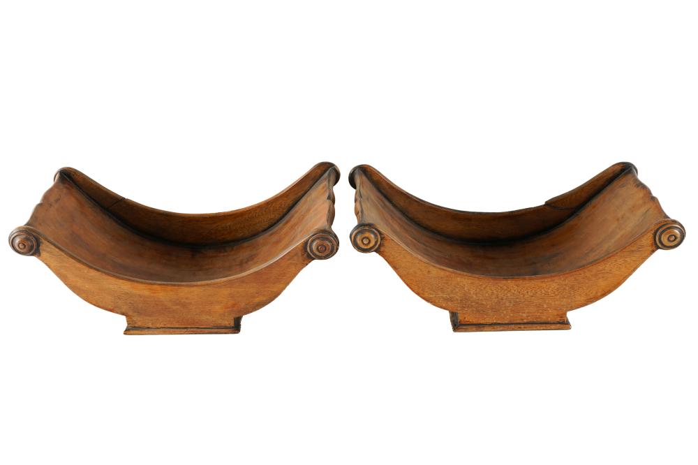 Appraisal: TWO ENGLISH MAHOGANY CHEESE WHEEL STANDS th century Condition fading