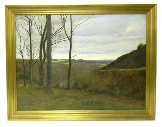 Appraisal: Julius Petersen Danish - oil on canvas c fall landscape