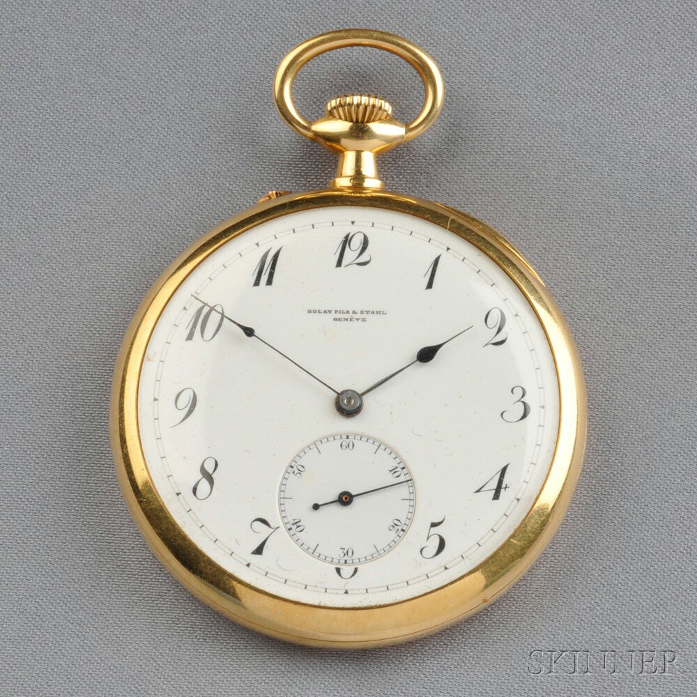 Appraisal: kt Gold Open-face Pocket Watch Golay Fils Stahl Geneva the