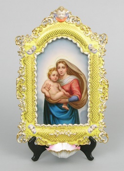 Appraisal: A Meissen Madonna and Child Plaque in Meissen Frame A