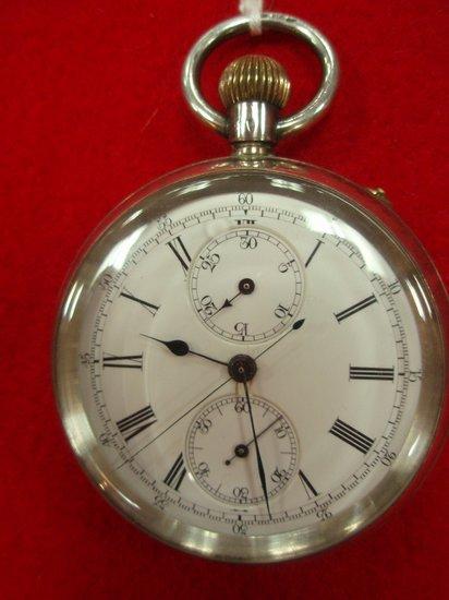 Appraisal: A pocket chronograph with centre sweep stop second hand and