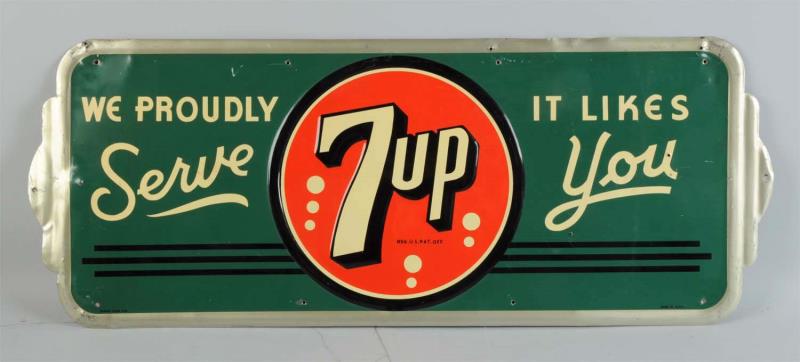 Appraisal: 's- 's -Up Embossed Tin Sign Some shallow dents and