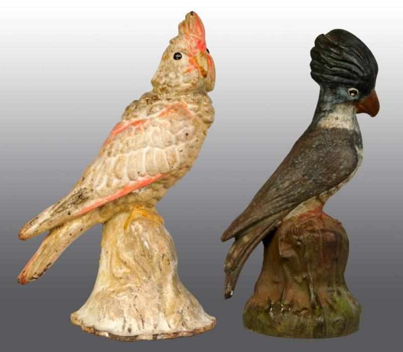 Appraisal: Lot of Cast Iron Doorstops Description Cockatoo on stump Both