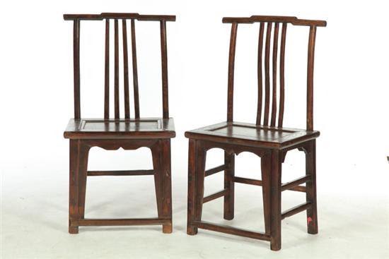 Appraisal: SET OF FOUR SIDE CHAIRS China late th century elm