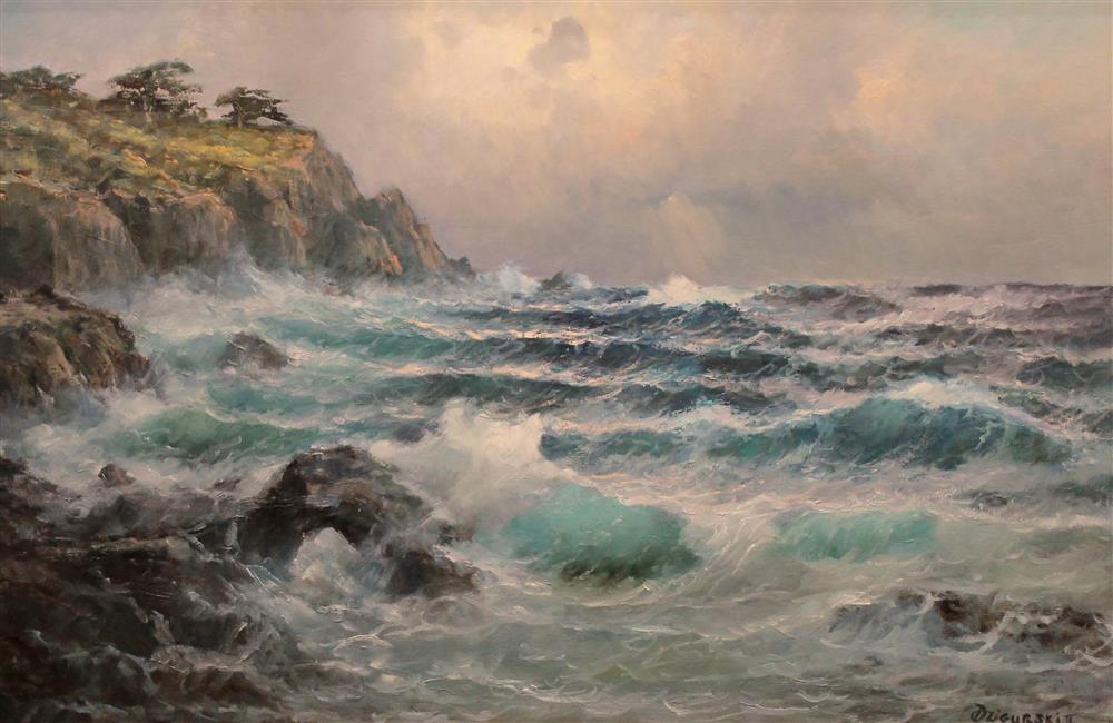 Appraisal: ALEXANDER DZIGURSKI II AMERICAN - SEASCAPE Oil on canvas x