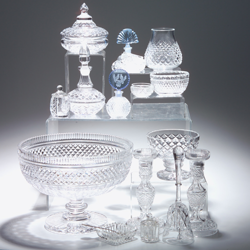 Appraisal: Crystal group with six Waterford items punchbowl covered dish small