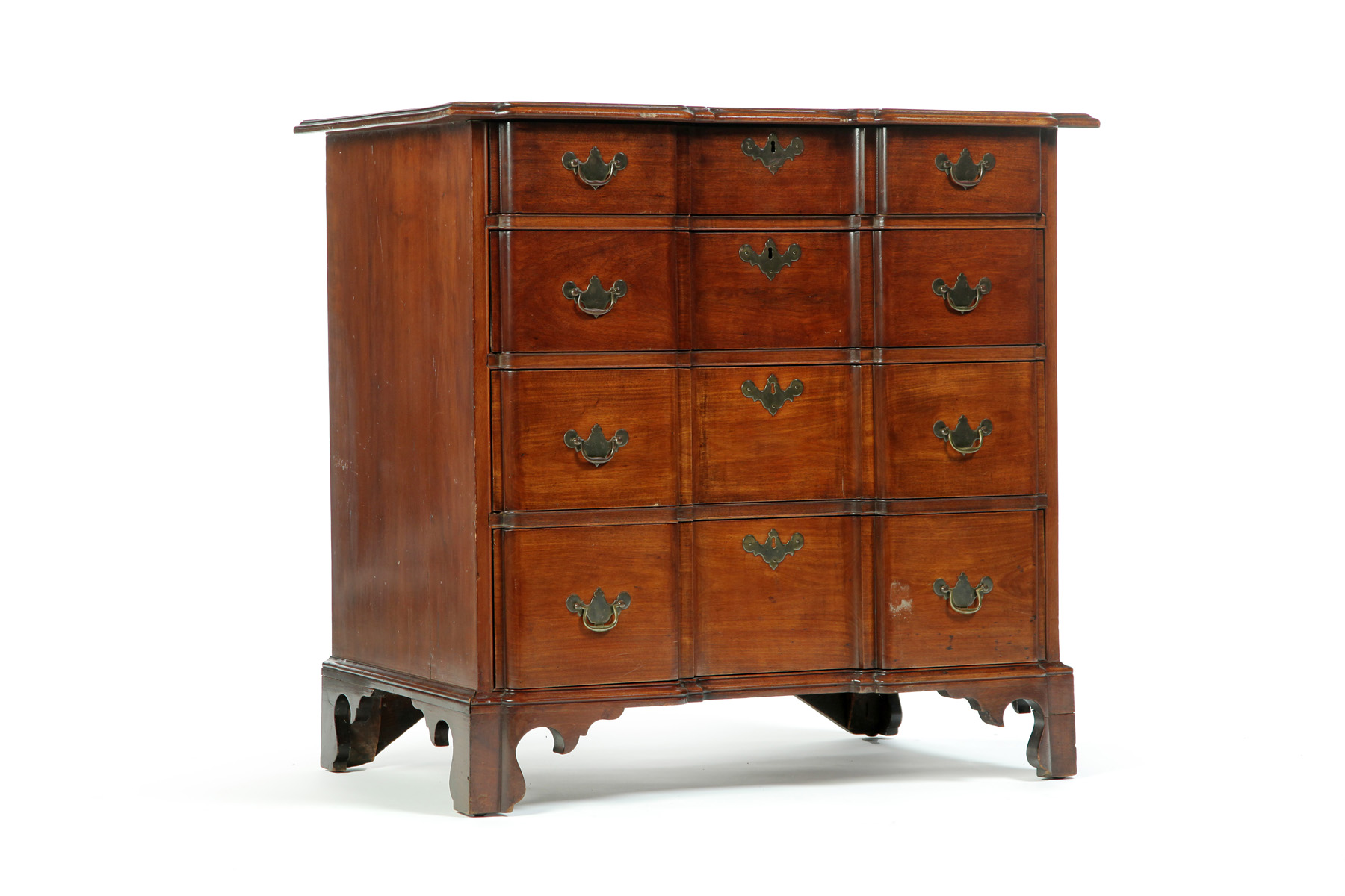 Appraisal: NEW ENGLAND CHIPPENDALE BLOCK FRONT CHEST OF DRAWERS Second half-