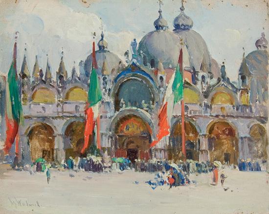 Appraisal: MABEL WOODWARD American - St Mark's Cathedral Venice c oil