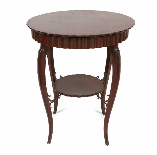 Appraisal: An Edwardian tiered mahogany and iron side table height in