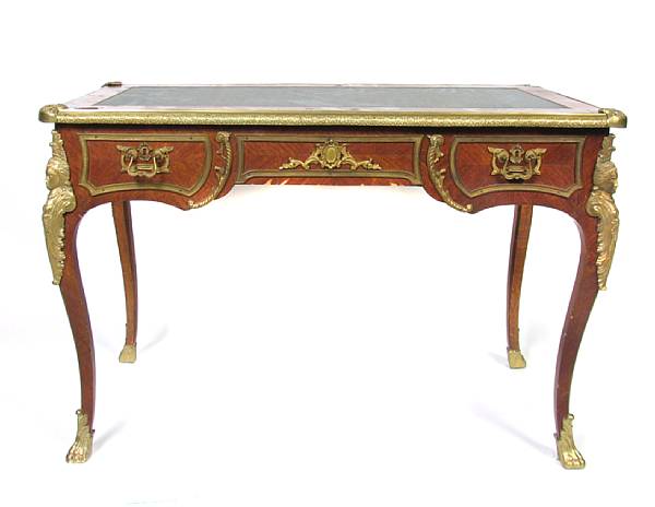 Appraisal: A Louis XV style gilt bronze mounted writing table height