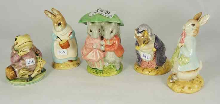 Appraisal: Royal Albert Beatrix Potter Figures Goody and Timmy Tiptoes Jeremy