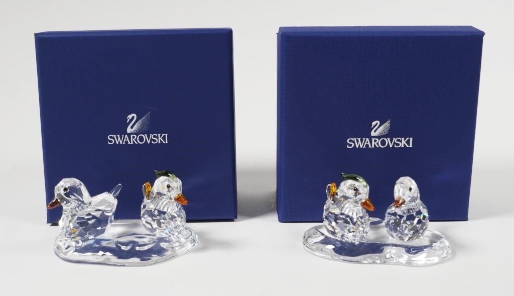 Appraisal: sets of Retired Swarovski Crystal Mandarin Ducks Figurines were part