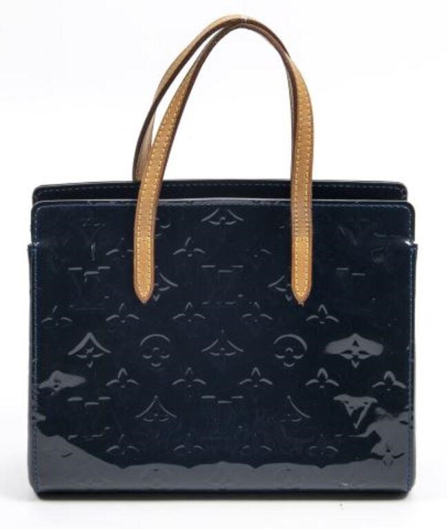 Appraisal: Louis Vuitton Catalina BB handbag in navy monogram patent Vernis