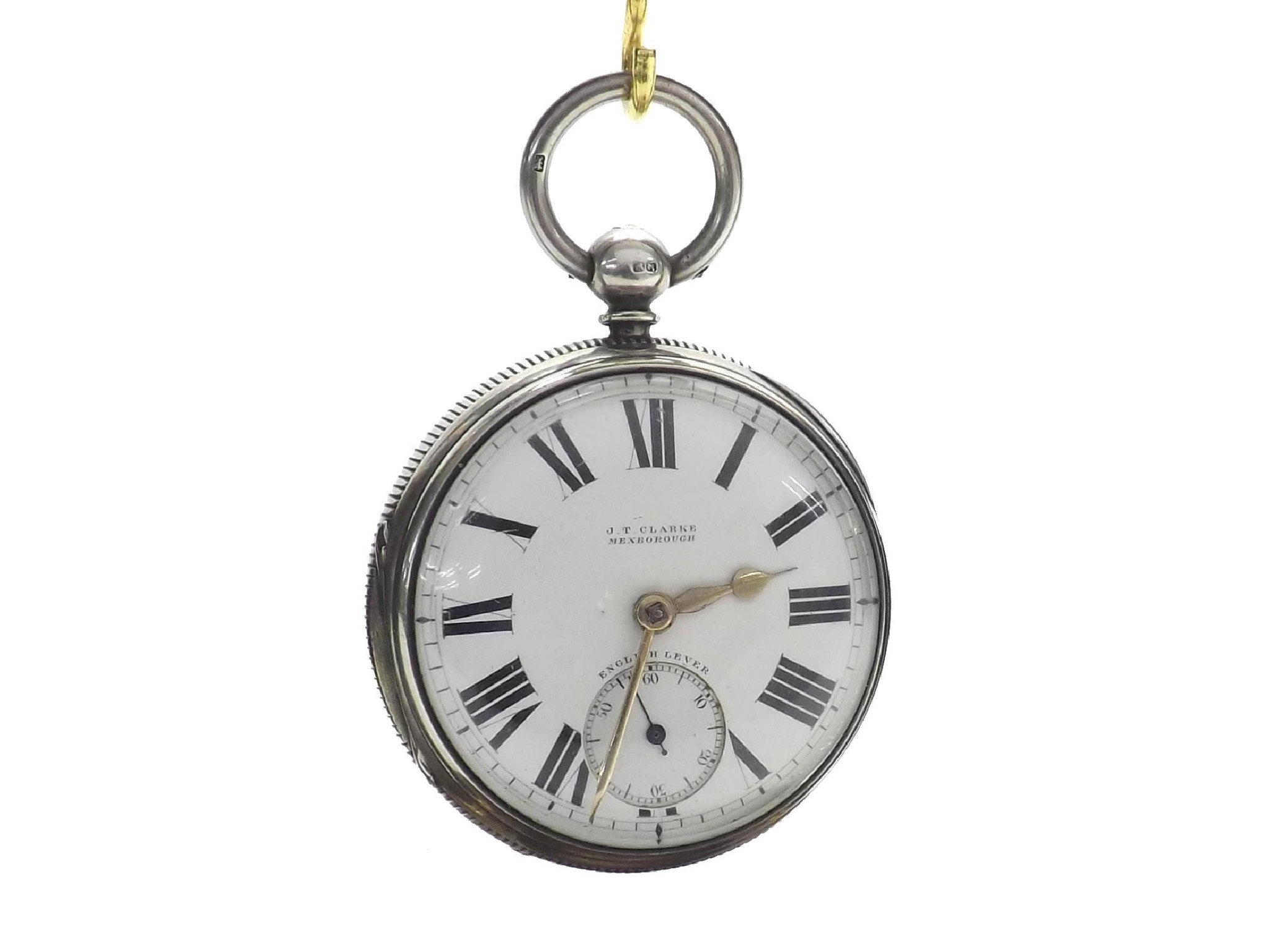 Appraisal: Silver fusee lever pocket watch Chester signed J T Clarke