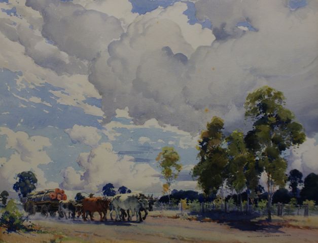 Appraisal: William Bustard - Bullock Dray watercolour signed and dated 'WILLIAM