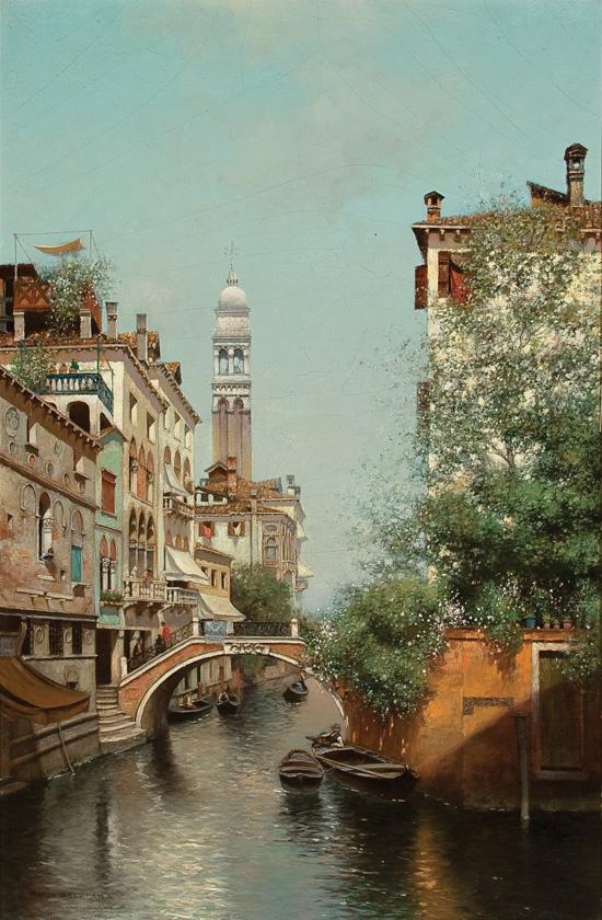 Appraisal: WARREN SHEPPARD American - Canal Scene Venice oil on canvas