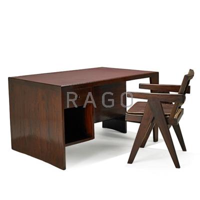 Appraisal: PIERRE JEANNERET - Desk and chair from the Chandigarh Administrative