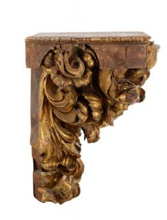 Appraisal: Italian Baroque Giltwood Architectural Fragment Italian th century A late