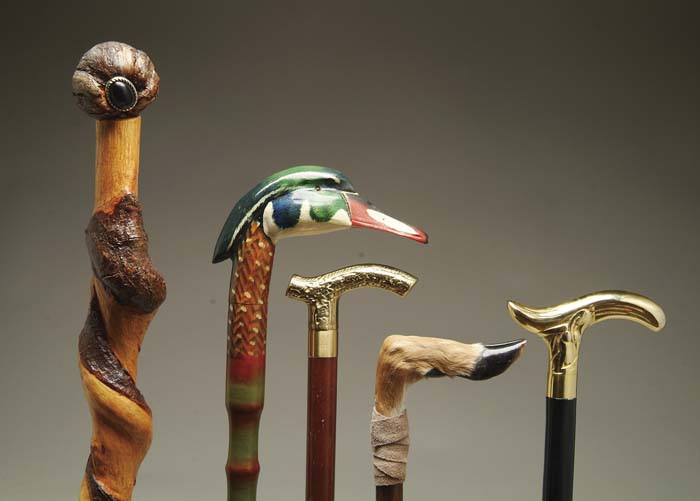 Appraisal: APPROX CONTEMPORARY COLLECTIBLE ANTIQUE CANES WALKING STICKS With various handles