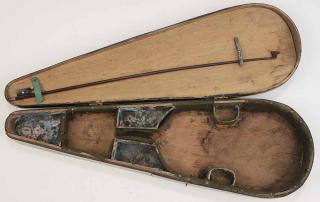 Appraisal: Violin Case possibly American th century conifer carved and bent