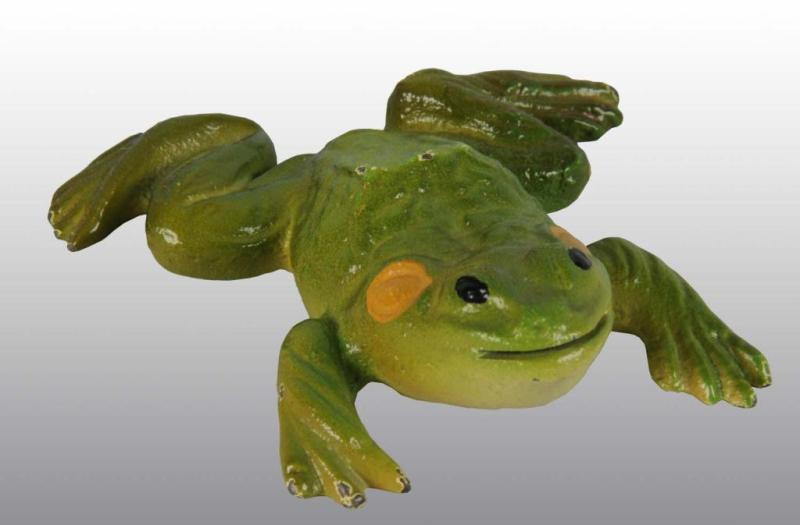 Appraisal: Cast Iron Hubley Frog Place Card Holder Description Cat Condition