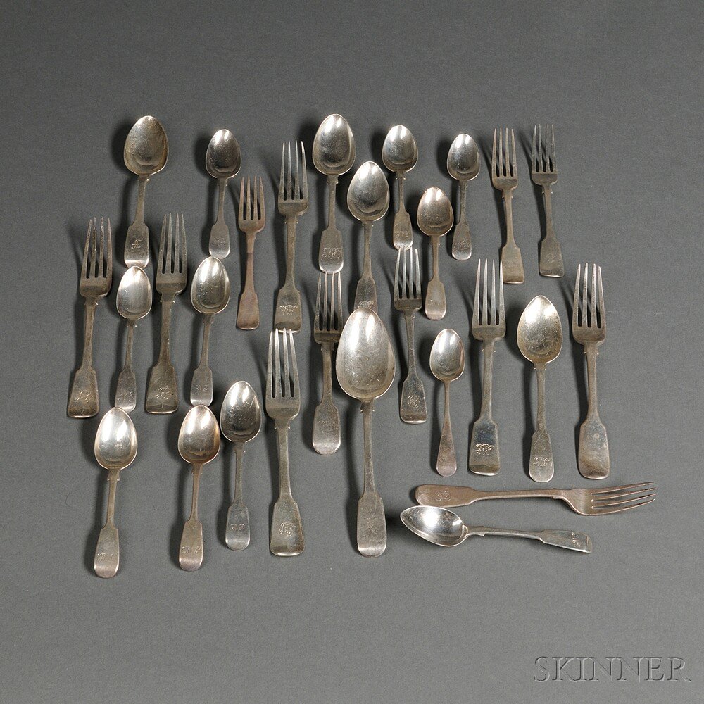 Appraisal: Miscellaneous English Sterling Silver Forks and Spoons most London most